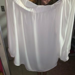 Off shoulder white top